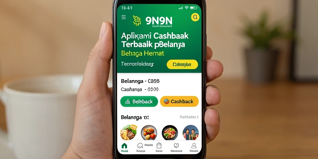 Tampilan antarmuka 9N9N yang sederhana dan intuitif untuk fungsi Cashback.