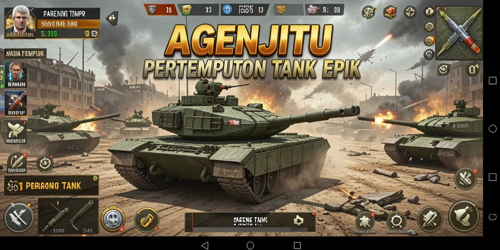 Antarmuka AGENJITU dengan grafis Perang Tank yang memukau.