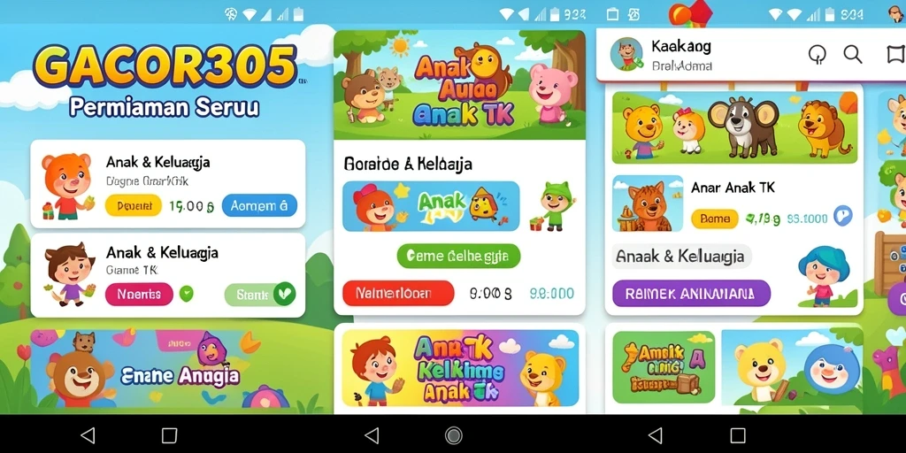 Antarmuka GACOR305 yang ramah anak dengan karakter lucu.
