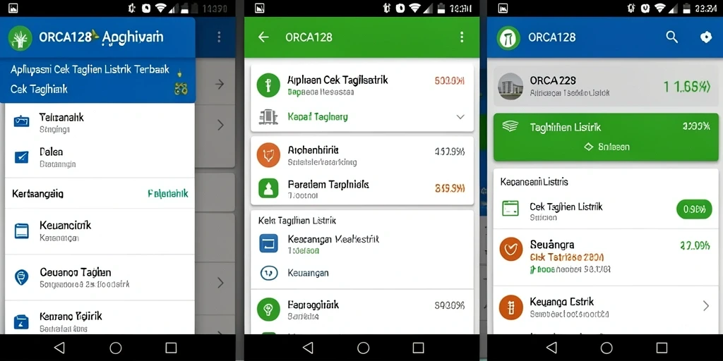 Antarmuka ORCA128 menampilkan cek tagihan listrik yang user-friendly.