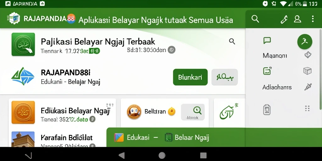 Antarmuka aplikasi RAJAPANDA88 untuk belajar ngaji yang interaktif.