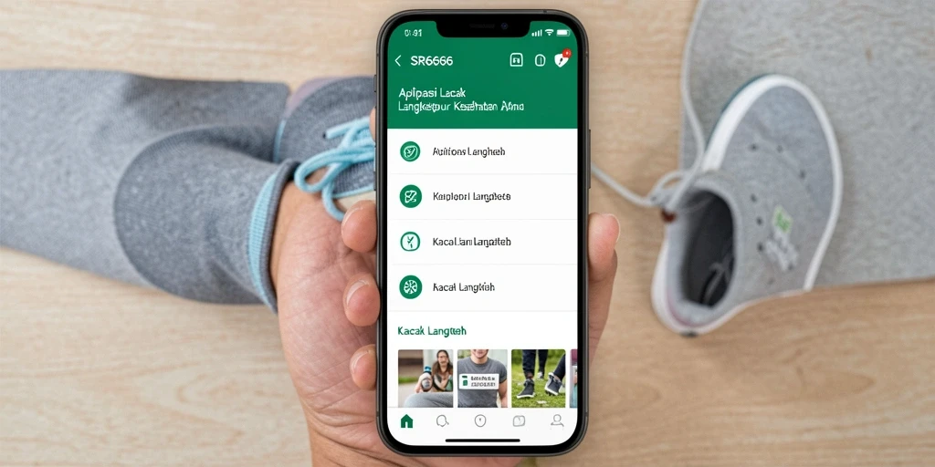 Tampilan antarmuka SR6666 yang menampilkan fitur lacak langkah.
