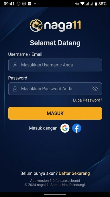 Tampilan halaman login naga11